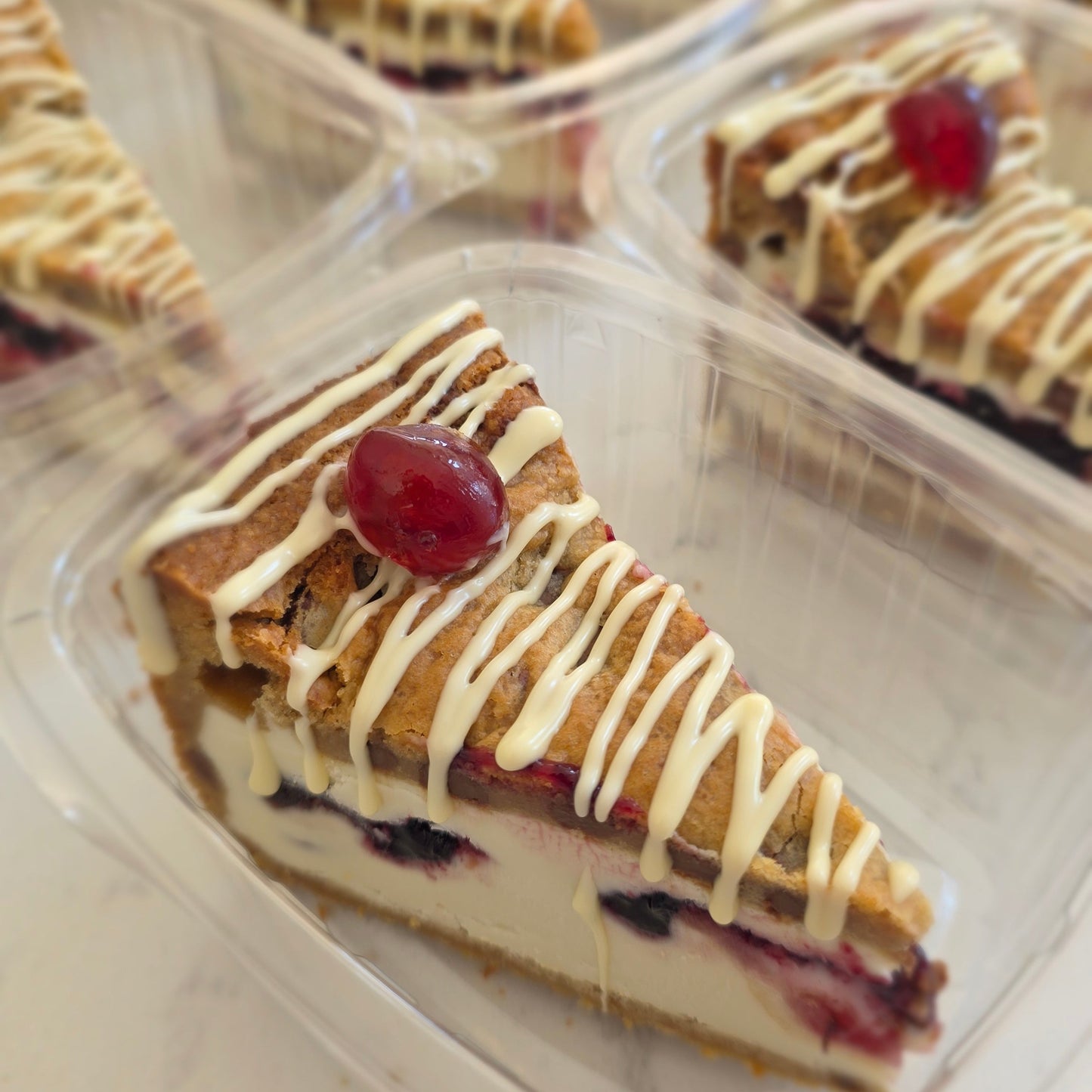 Cherry Bakewell Cookie Pie Slice