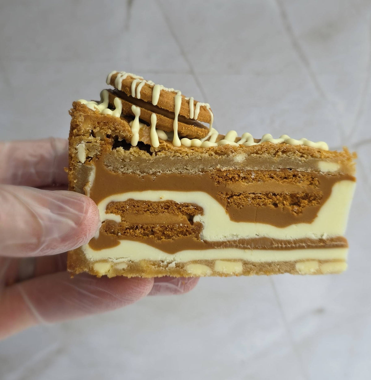 White Lotus Biscoff Cookie Pie slice