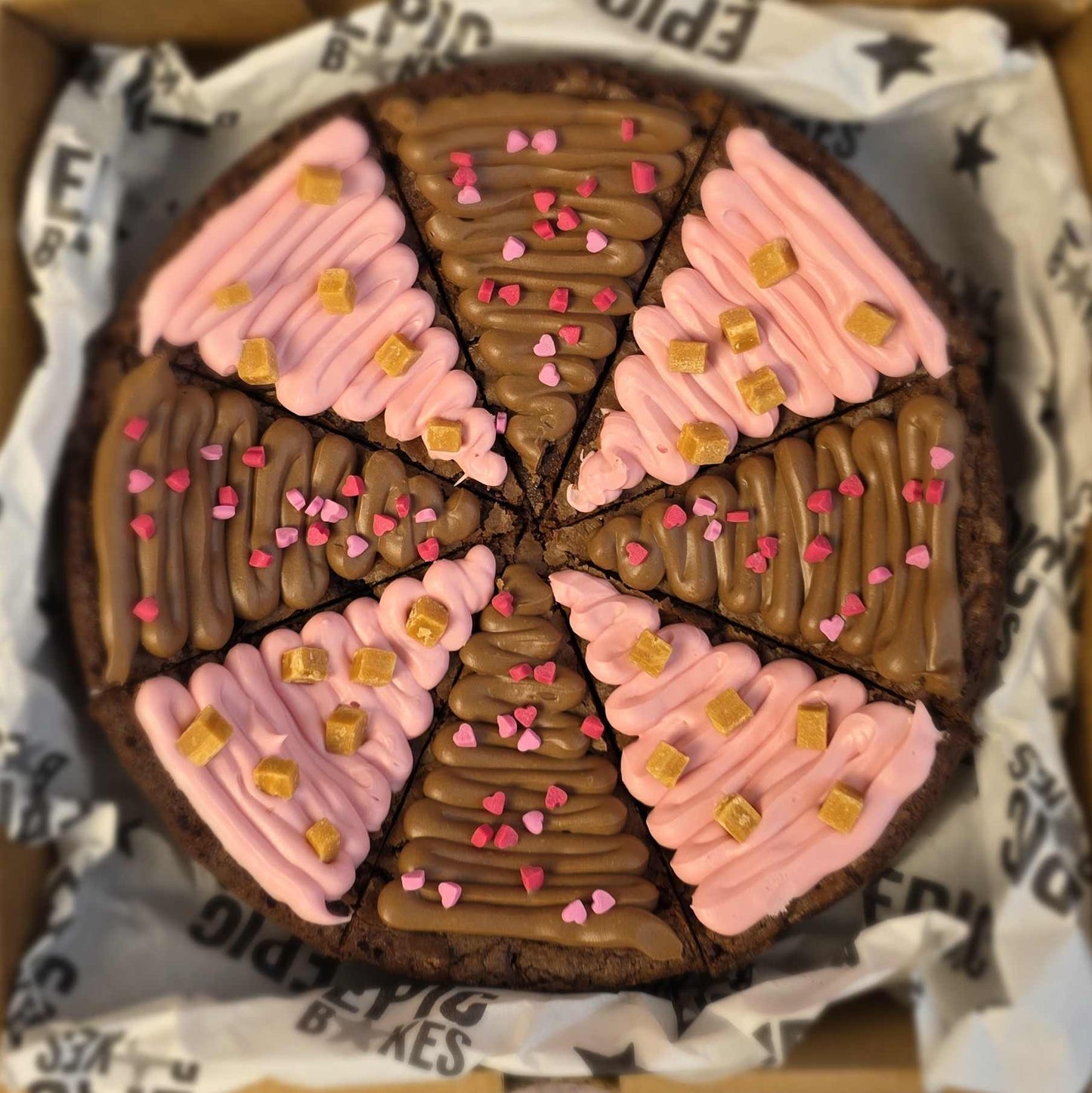Valentine's special - chocolate fudge pizza brownie (gluten free)