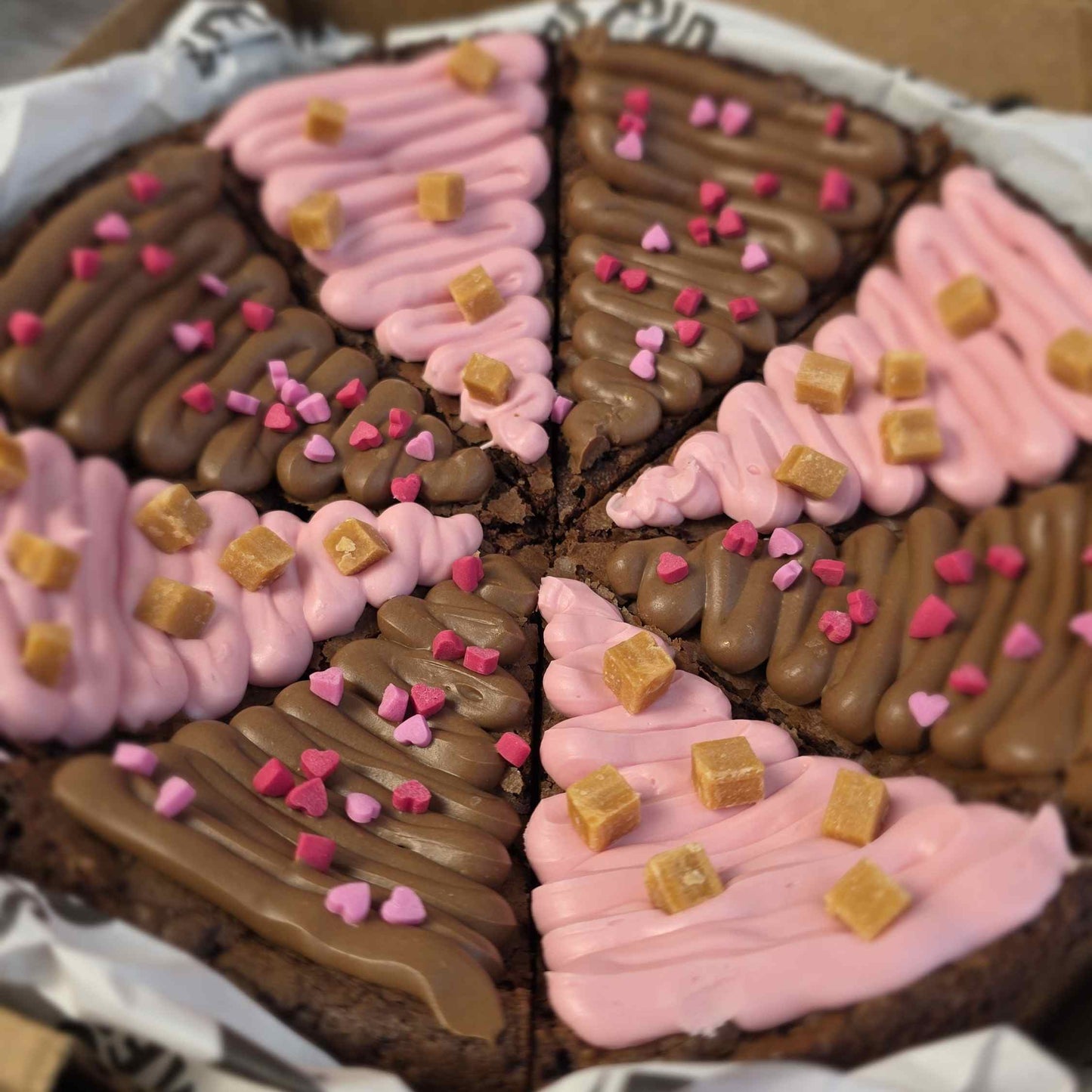 Valentine's special - chocolate fudge pizza brownie (gluten free)