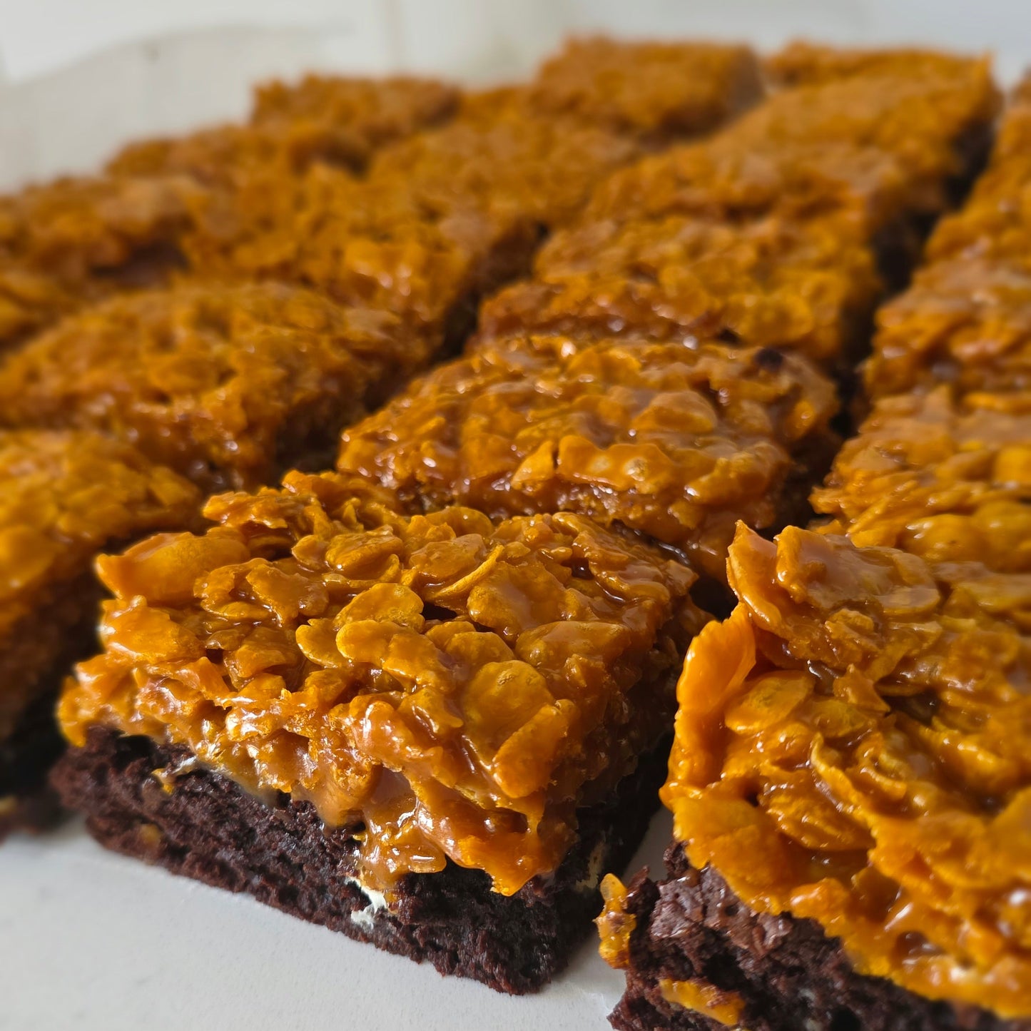 Caramel cornflake brownies