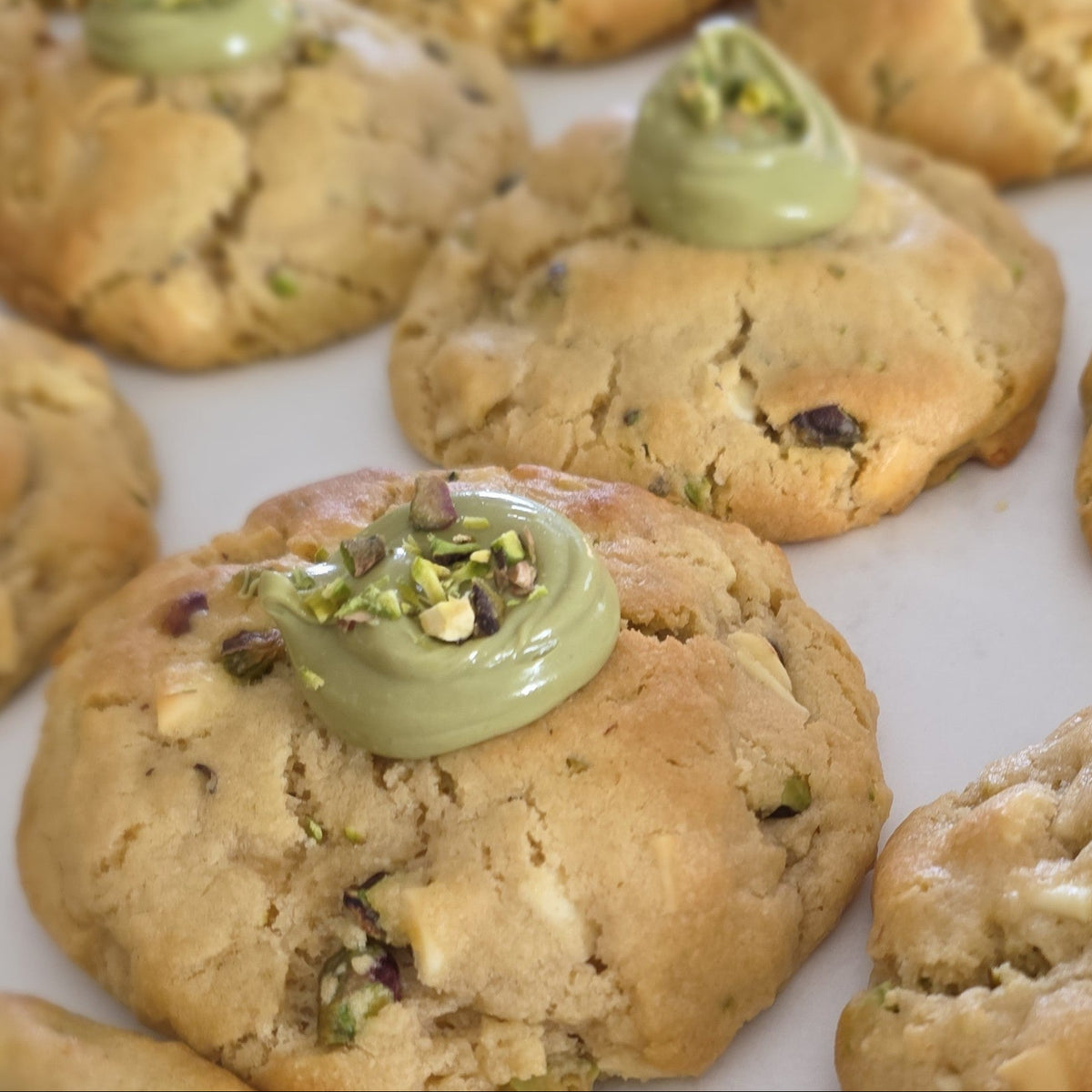 Pistachio and white chocolate cookie